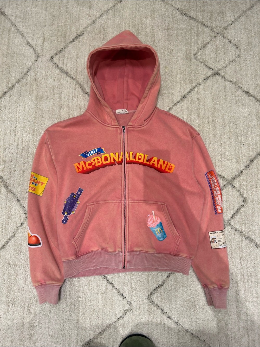 PacSun Pink McDONALDLAND Graphic Zip Hoodie Size M
